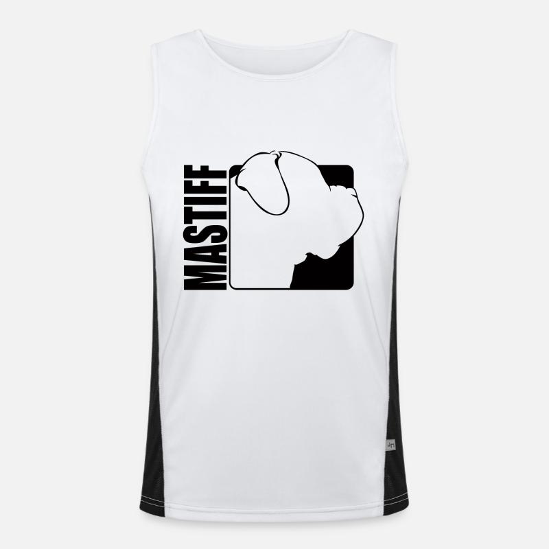Mastiff Profil Hund Hunde Wilsigns Funktionelles Kontrast-Tank Top für Männer 