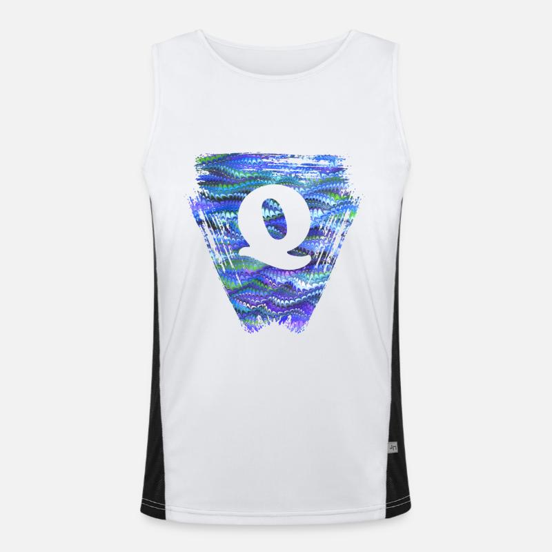 Triangle E 103 Q - Men's Functional Contrast Tank Top  - white/black