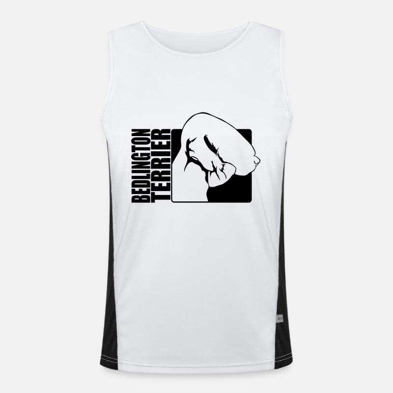 Bedlington Terrier Profil Hunde Hund Wilsigns Funktionelles Kontrast-Tank Top für Männer 