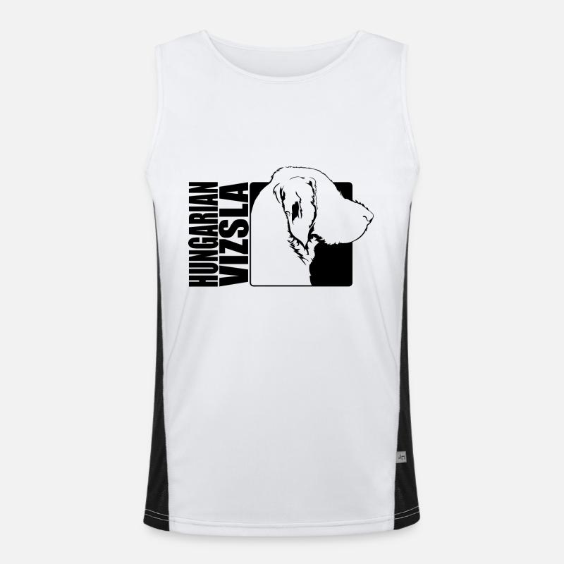 Hungarian Vizsla Wirehaired Profile Dogs Wilsigns Men's Functional Contrast Tank Top 