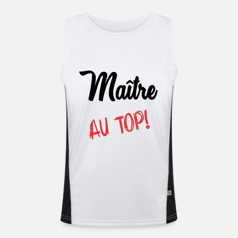 MASTER. MASTER - Men's Functional Contrast Tank Top  - white/black