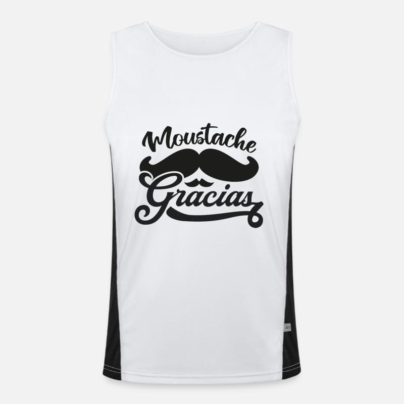 Schnurrbart Gracias Humor Funktionelles Kontrast-Tank Top für Männer 