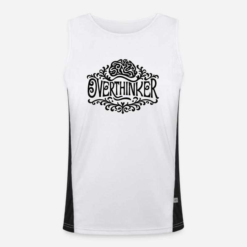 Overthinker overthinking - Men's Functional Contrast Tank Top  - white/black