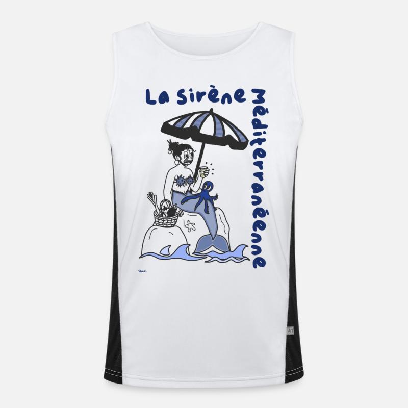 La sirène Méditerranéenne, style rétro Débardeur respirant contrasté Homme 