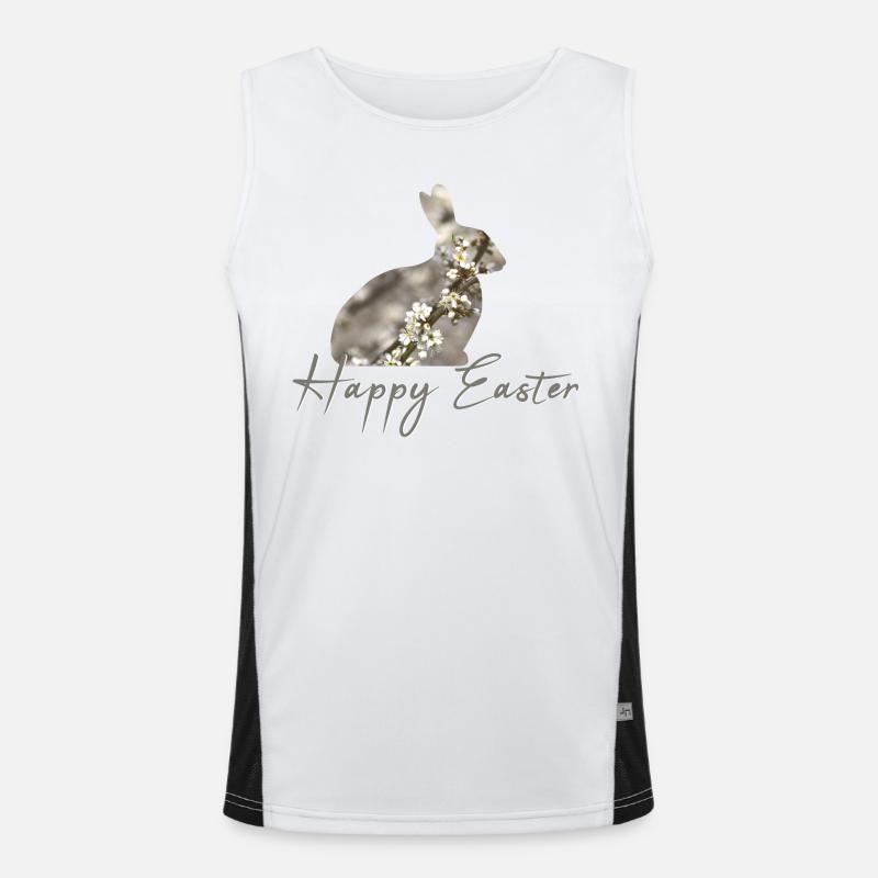 Easter happy Easter - Men's Functional Contrast Tank Top  - white/black