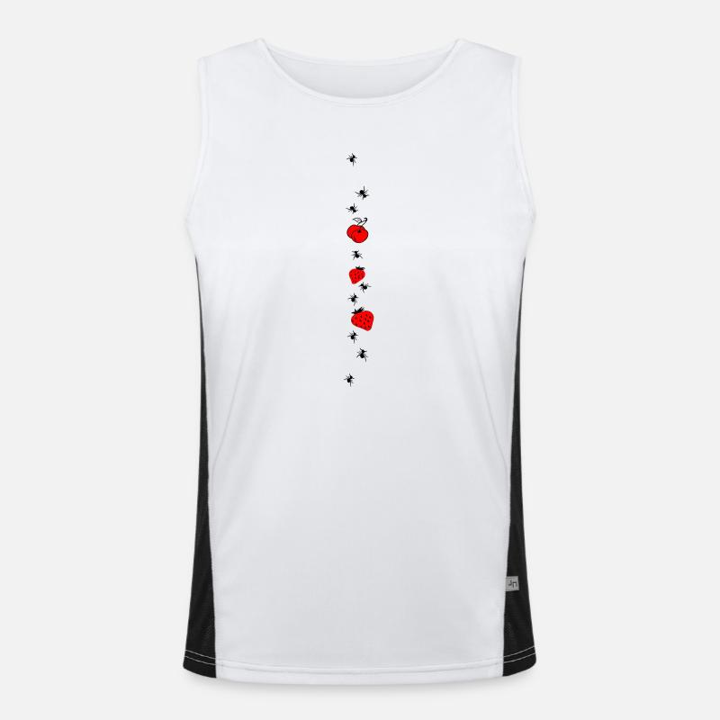 Erdbeeren Obst Ameisen Funktionelles Kontrast-Tank Top für Männer 