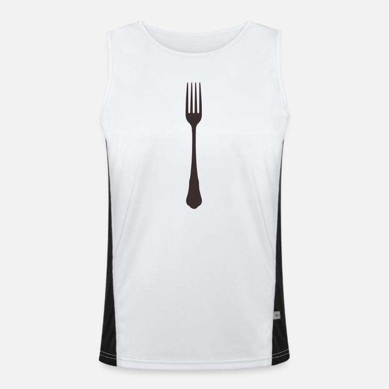 Fork Silhouette - Men's Functional Contrast Tank Top  - white/black