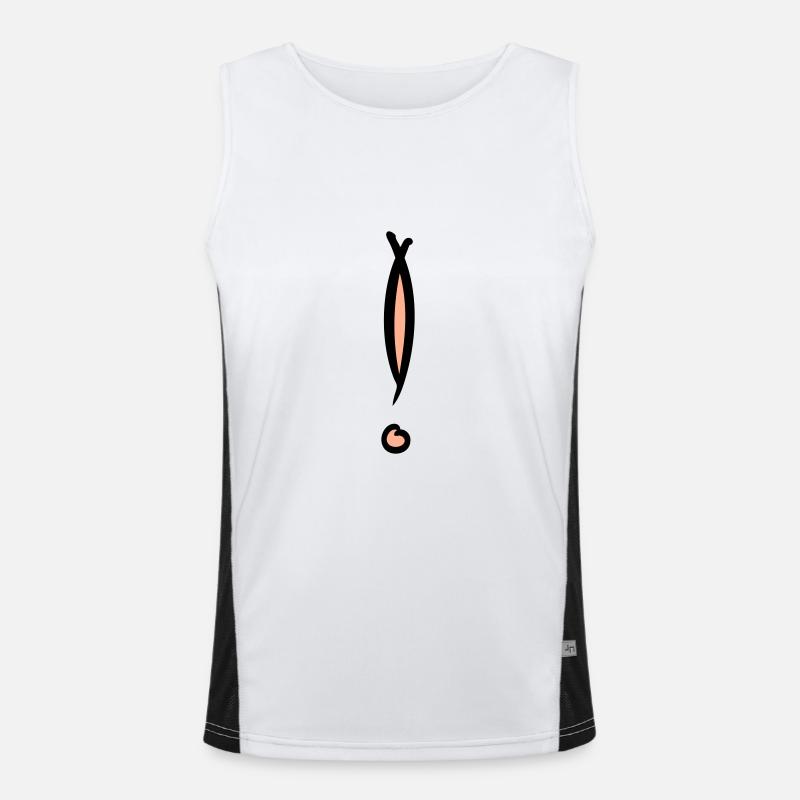 Point d’exclamation décoratif. Dessiné à la main. Débardeur respirant contrasté Homme 