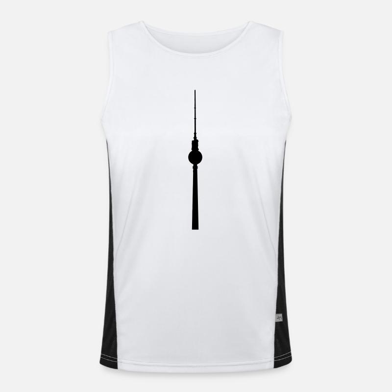 Fernsehturm Funktionelles Kontrast-Tank Top für Männer 