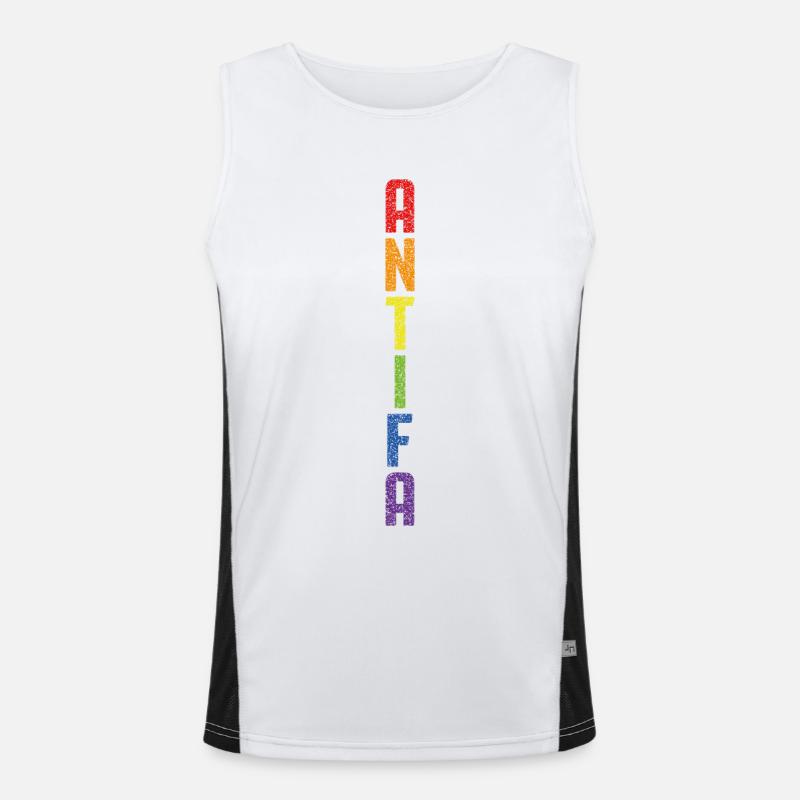 Antifa Pride Men's Functional Contrast Tank Top 