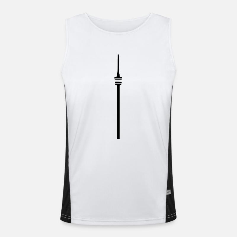 Stuttgart Fernsehturm Funktionelles Kontrast-Tank Top für Männer 