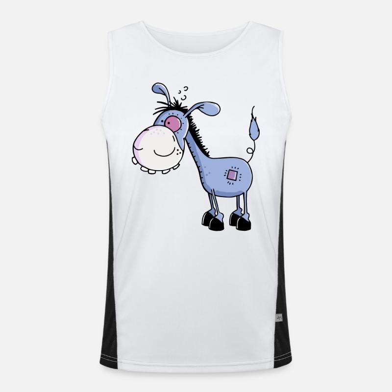 Esel - Langohresel - Eselchen Funktionelles Kontrast-Tank Top für Männer 