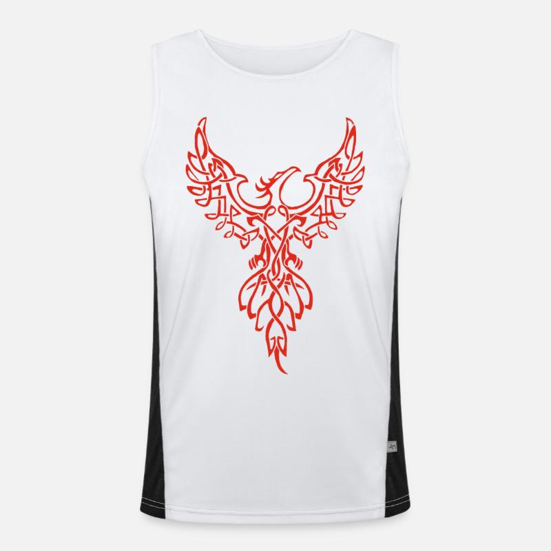 Symbole du phénix rouge Débardeur respirant contrasté Homme 