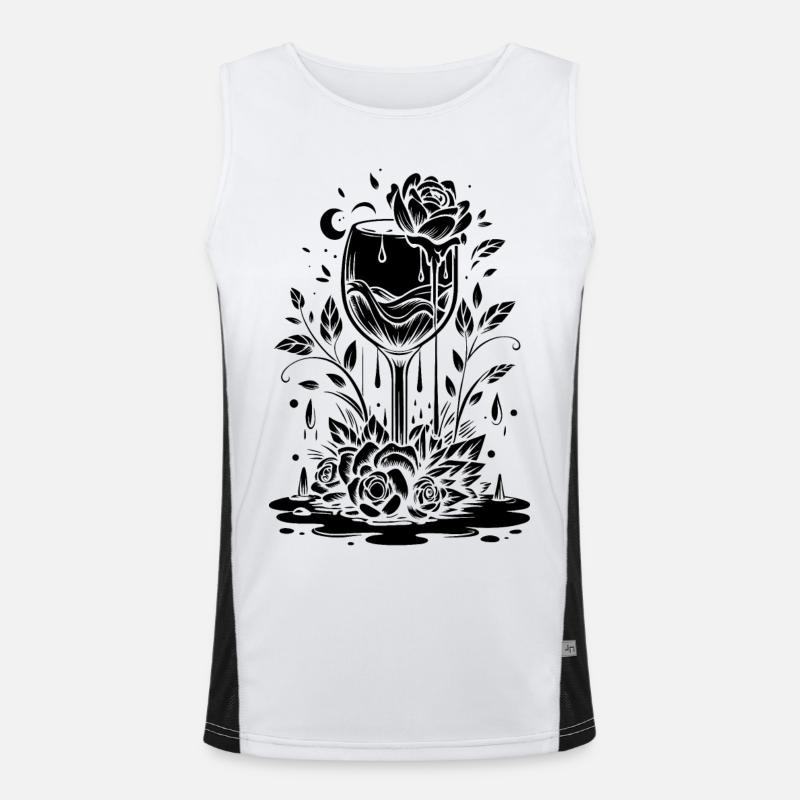 Lebendiges T-Shirt mit Dschungelblattmuster Funktionelles Kontrast-Tank Top für Männer 