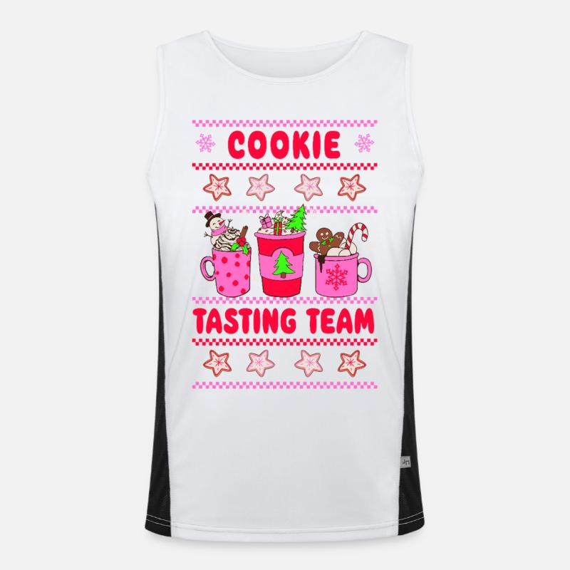 Équipe de dégustation de biscuits - Noël rose fluo Débardeur respirant contrasté Homme 