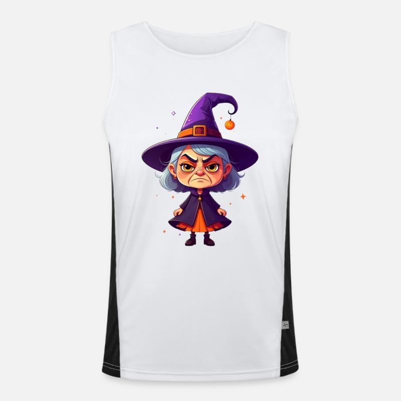 cute, grumpy witch Men's Functional Contrast Tank Top 