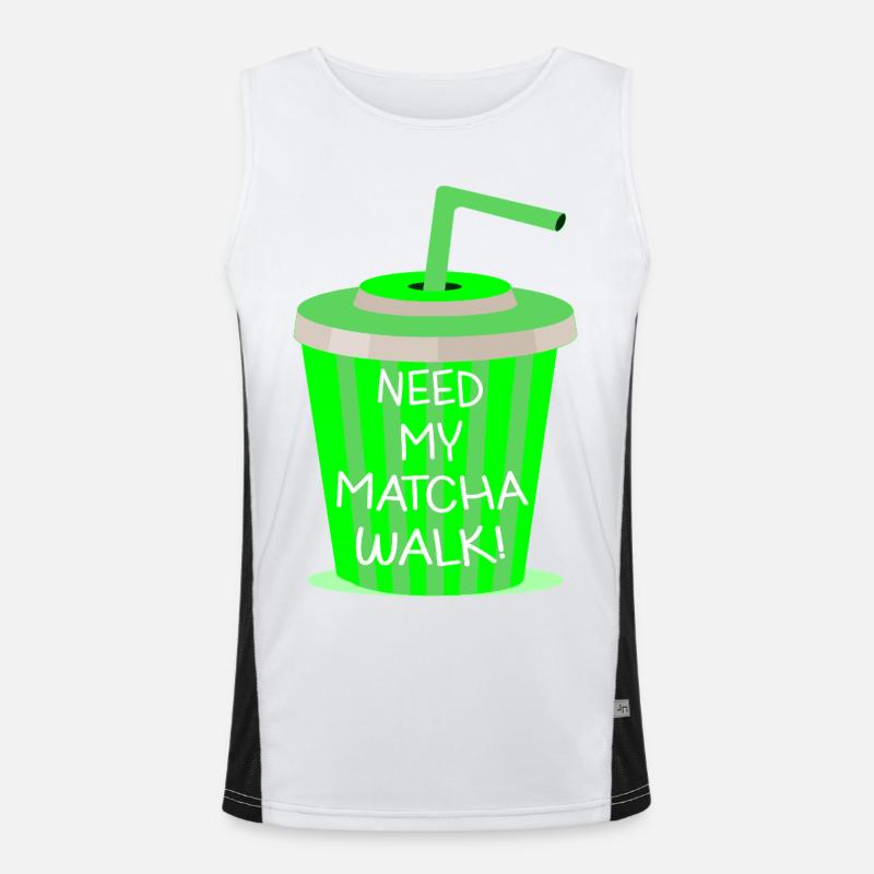 Matcha Walk Funktionelles Kontrast-Tank Top für Männer 