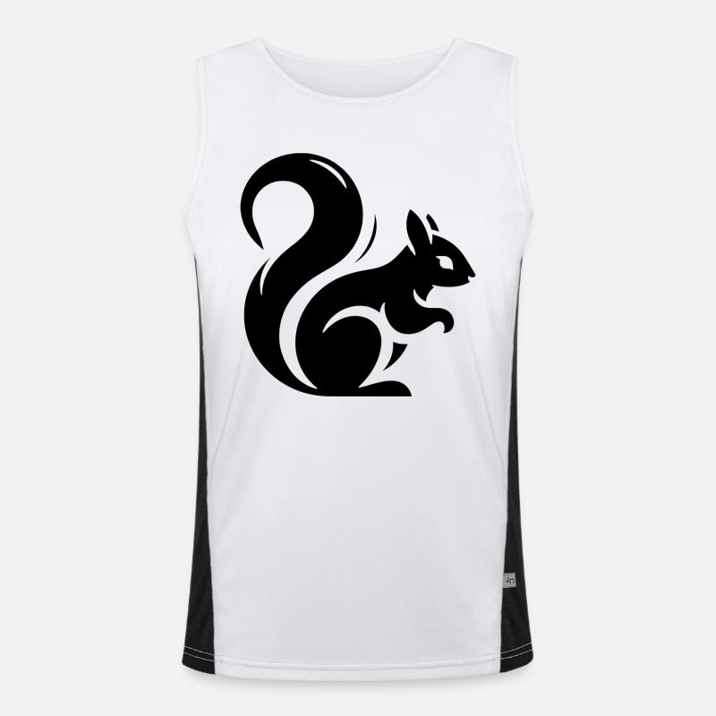 Minimalistische Eichhörnchen-Silhouette Funktionelles Kontrast-Tank Top für Männer 