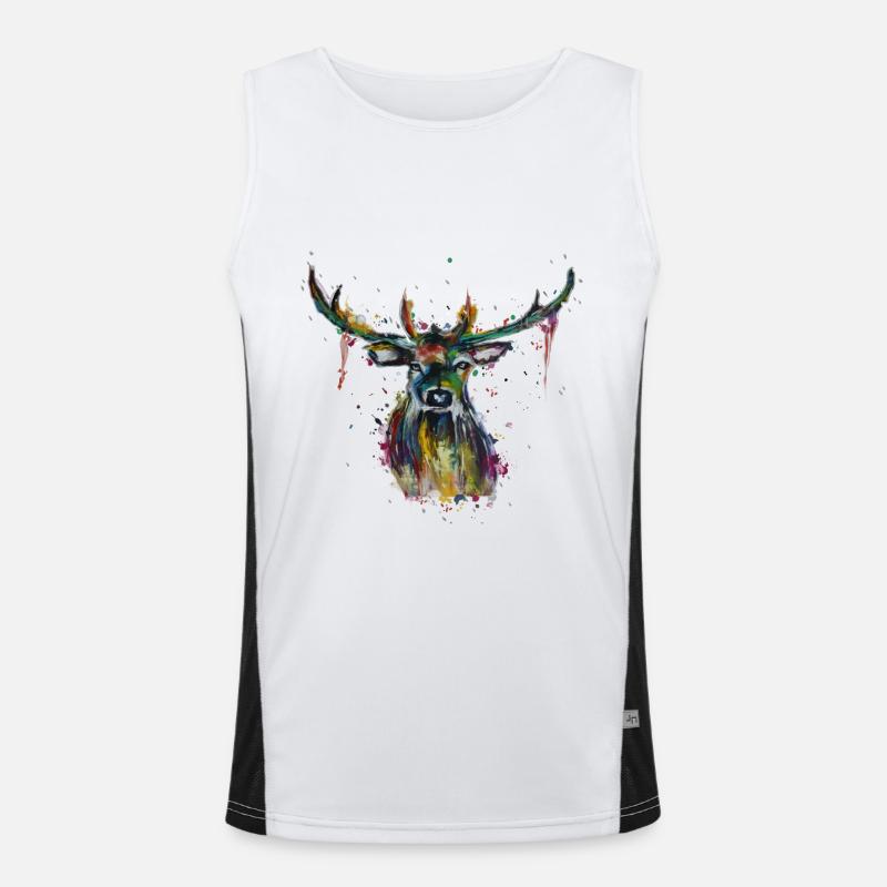 Bunter Hirsch Funktionelles Kontrast-Tank Top für Männer 