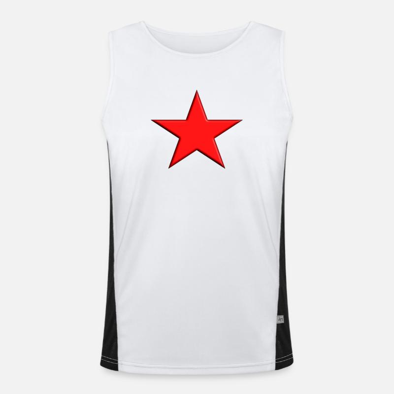 Roter Stern Funktionelles Kontrast-Tank Top für Männer 
