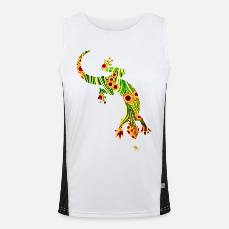 Lizard E 110 - Men's Functional Contrast Tank Top  - white/black