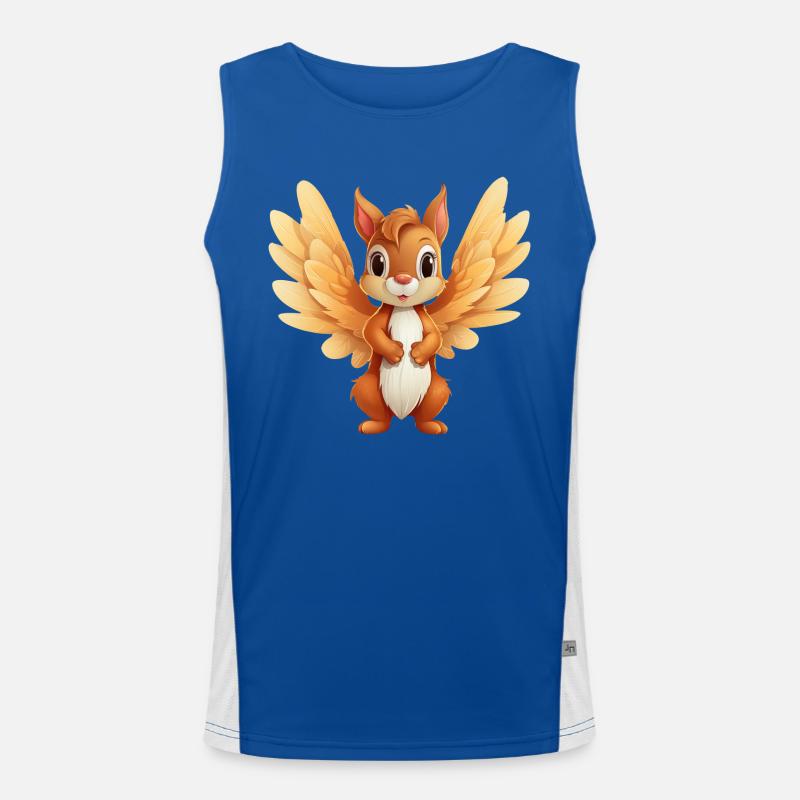 Eichhörnchen Engel - Himmlisches Tier Design Funktionelles Kontrast-Tank Top für Männer 