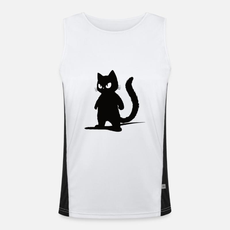 Chat noir - Silhouette Design Débardeur respirant contrasté Homme 