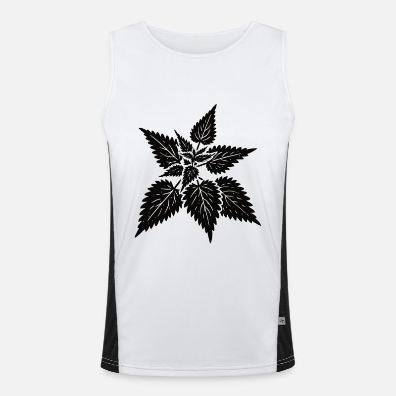 simple nettle design – wild & healing - Men's Functional Contrast Tank Top  - white/black