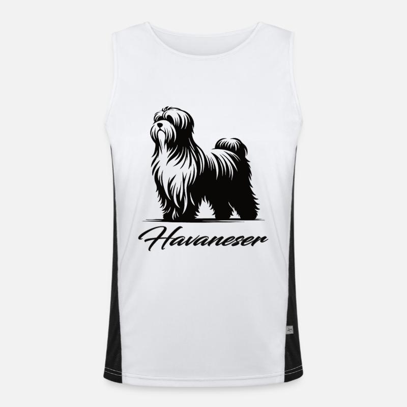 Fluffy Havanese – Small and charming - Men's Functional Contrast Tank Top  - white/black