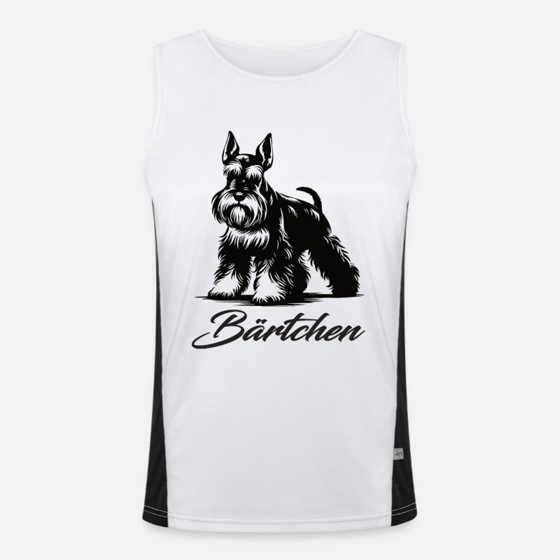 Zwergschnauzer Design – Klein, klug und mutig Funktionelles Kontrast-Tank Top für Männer 
