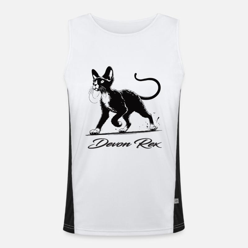 Devon Rex – Charmant, ludique et unique Débardeur respirant contrasté Homme 
