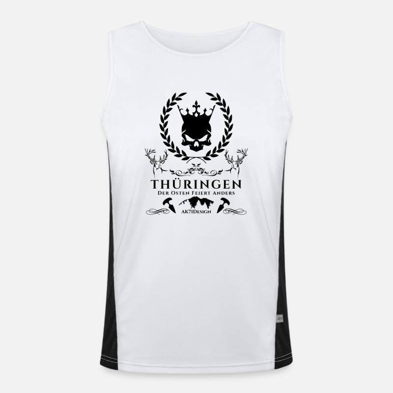 Thüringen-Der Osten feiert anders ! Funktionelles Kontrast-Tank Top für Männer 