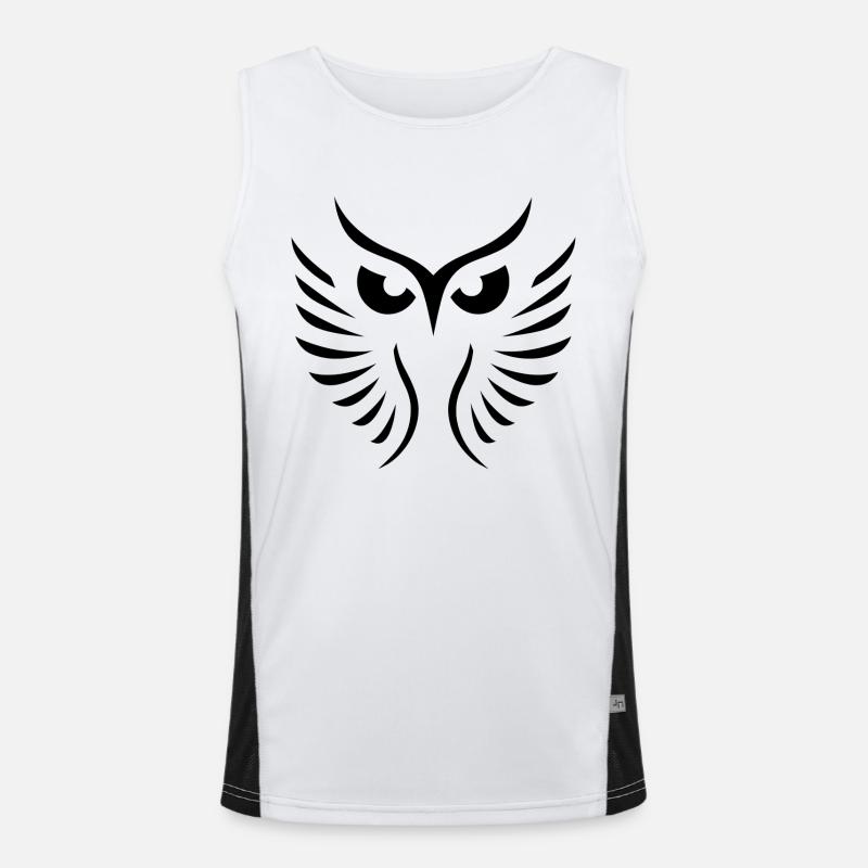 Moderne Eule: Abstrakte, Minimalistische Kunst Funktionelles Kontrast-Tank Top für Männer 