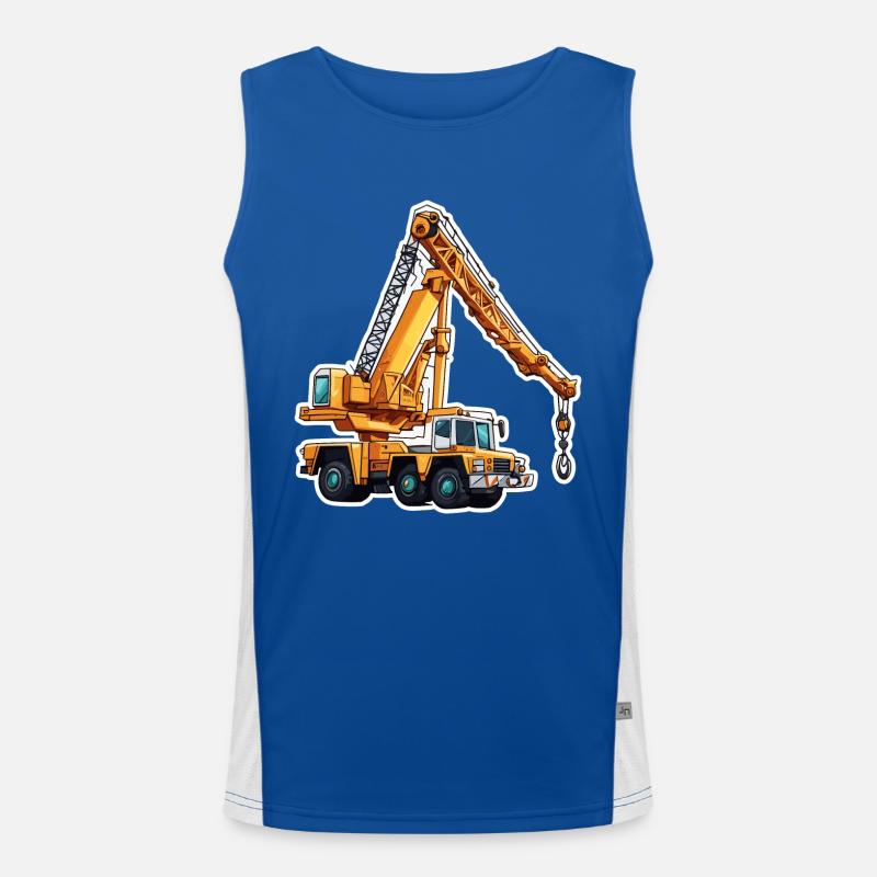 Crane / construction site / winch / crane system Men's Functional Contrast Tank Top 