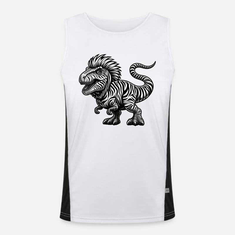 T-Rex Panda Hybrid: Mystical Mythical Creature Men's Functional Contrast Tank Top 