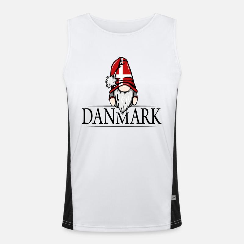 Nisser Gnome Dänemark Dannebrog Wilsigns Funktionelles Kontrast-Tank Top für Männer 
