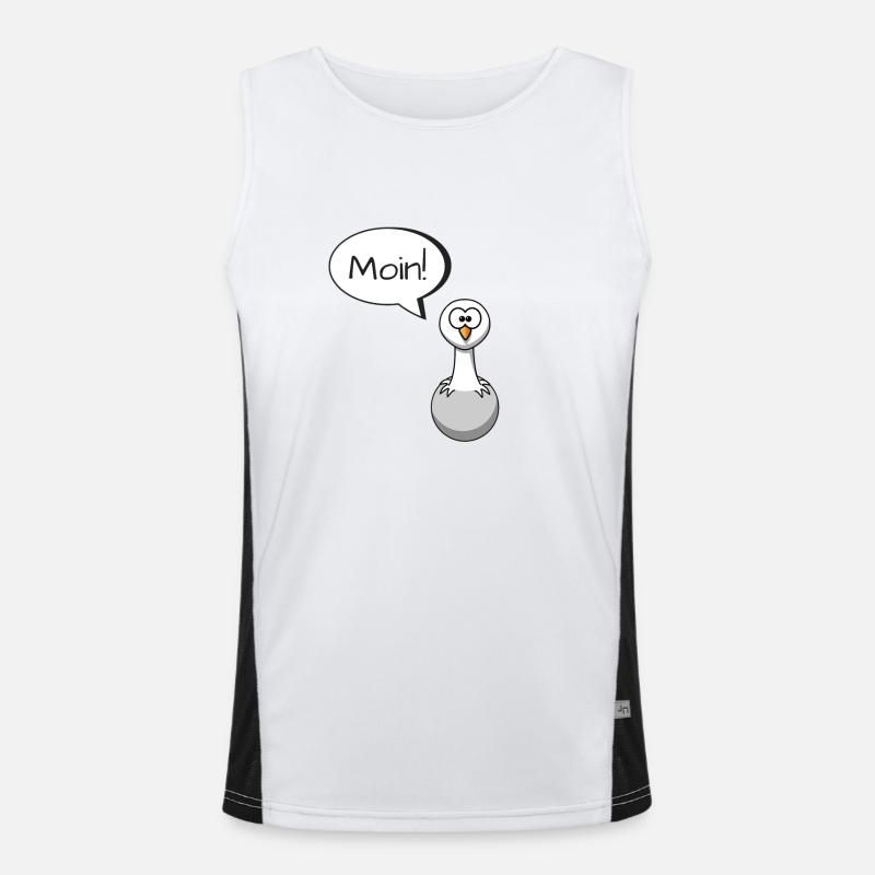 Hello! Seagull with speech bubble Funny gift idea Men's Functional Contrast Tank Top 