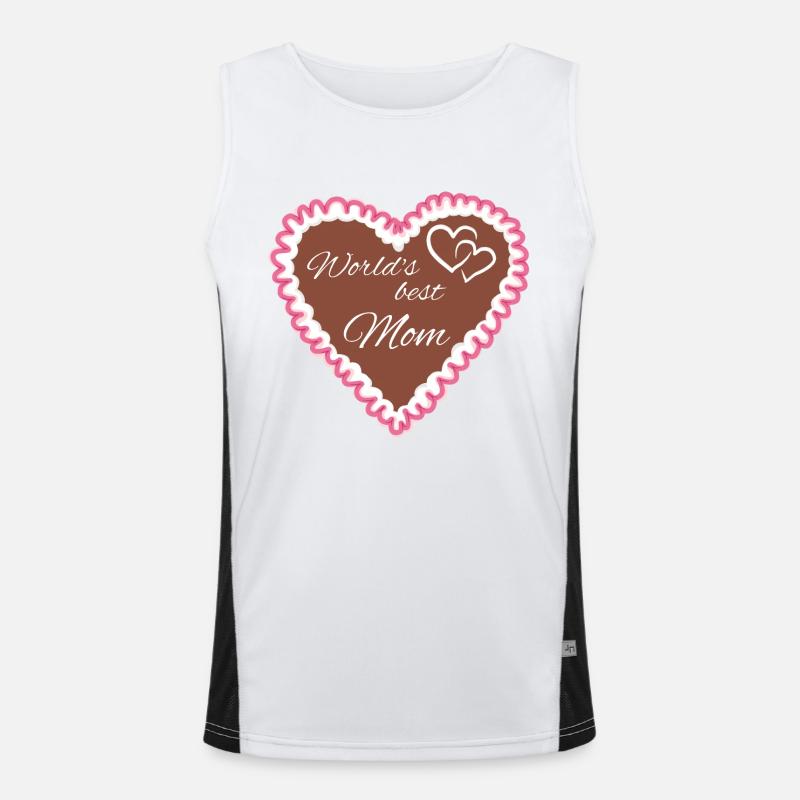 Lebkuchenherz World's best mom Funktionelles Kontrast-Tank Top für Männer 