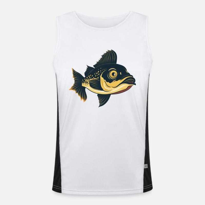 Fisch Zander Angler Funktionelles Kontrast-Tank Top für Männer 