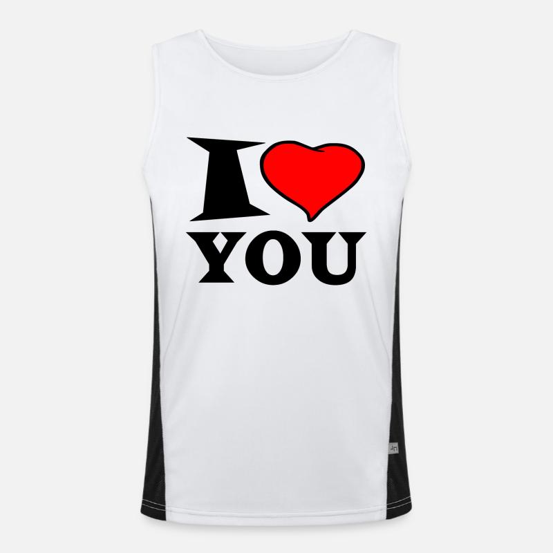 I love you Funktionelles Kontrast-Tank Top für Männer 