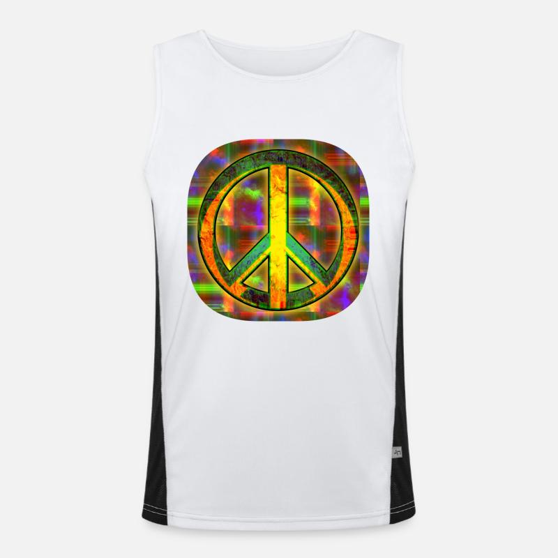 Peace [Zeichen] Funktionelles Kontrast-Tank Top für Männer 