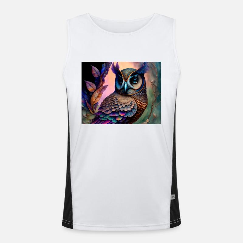 Eule Funktionelles Kontrast-Tank Top für Männer 