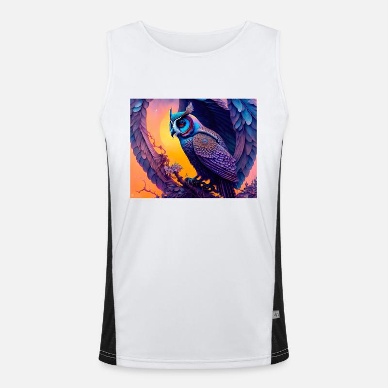 Eule Funktionelles Kontrast-Tank Top für Männer 