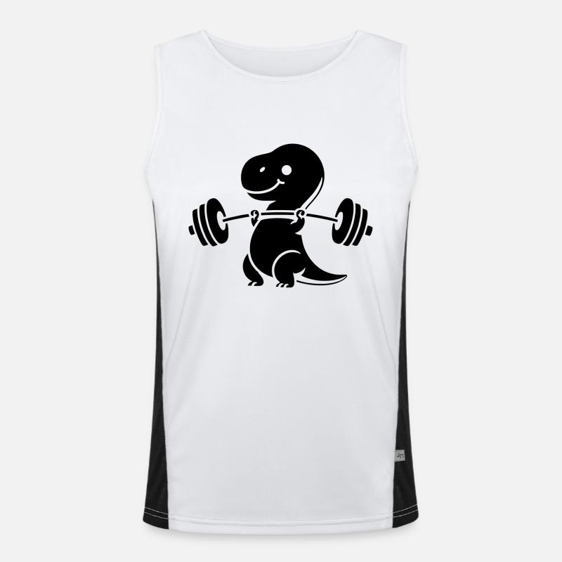 T-Rex mit Hantel Workout Funktionelles Kontrast-Tank Top für Männer 