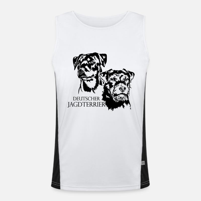 Deutscher Jagdterrier Jagdhunde Portrait Wilsigns Funktionelles Kontrast-Tank Top für Männer 