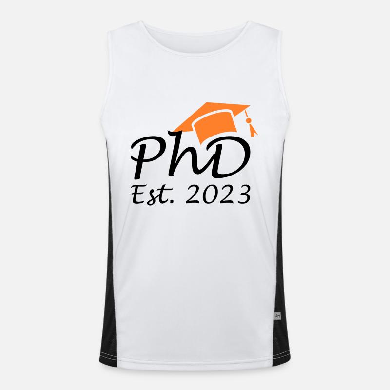 Abschluss Doktor PhD Est 2023 Funktionelles Kontrast-Tank Top für Männer 