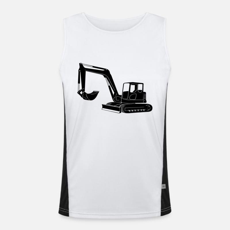 Baggerfahrer Silhouette - Baugeräteführer Funktionelles Kontrast-Tank Top für Männer 