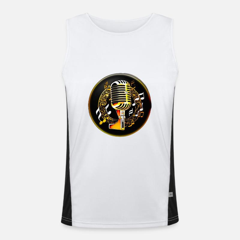 Golden Microphone - Men's Functional Contrast Tank Top  - white/black