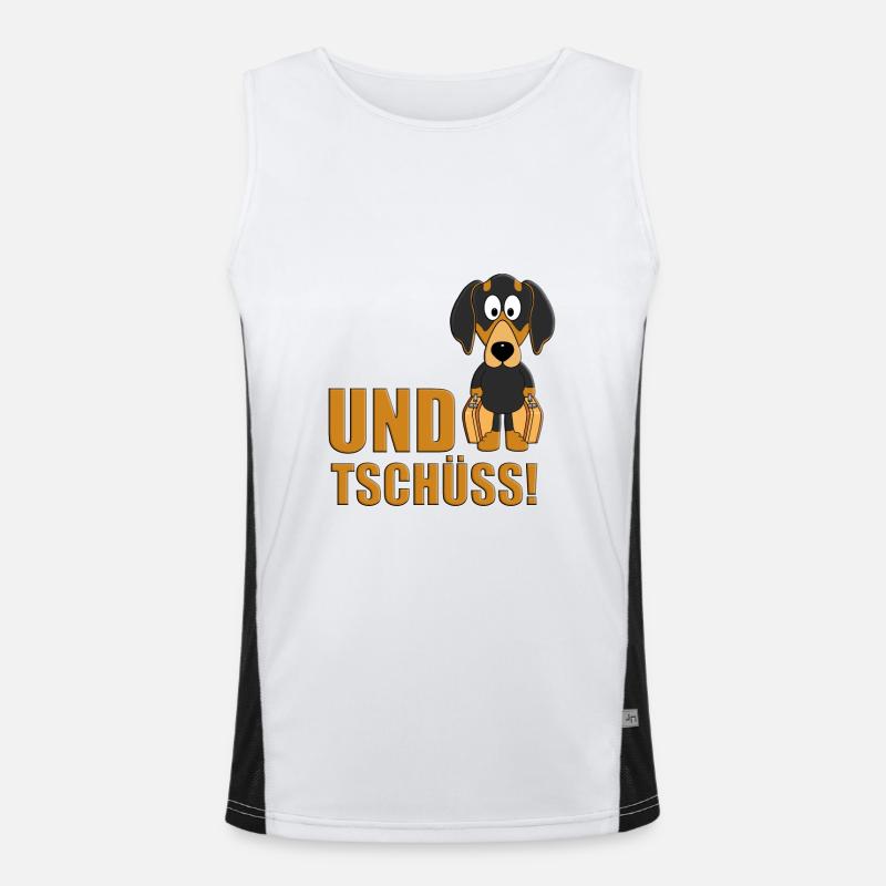 DACKEL - TECKEL - DACHSHUND - HUND - JAGDHUND Funktionelles Kontrast-Tank Top für Männer 