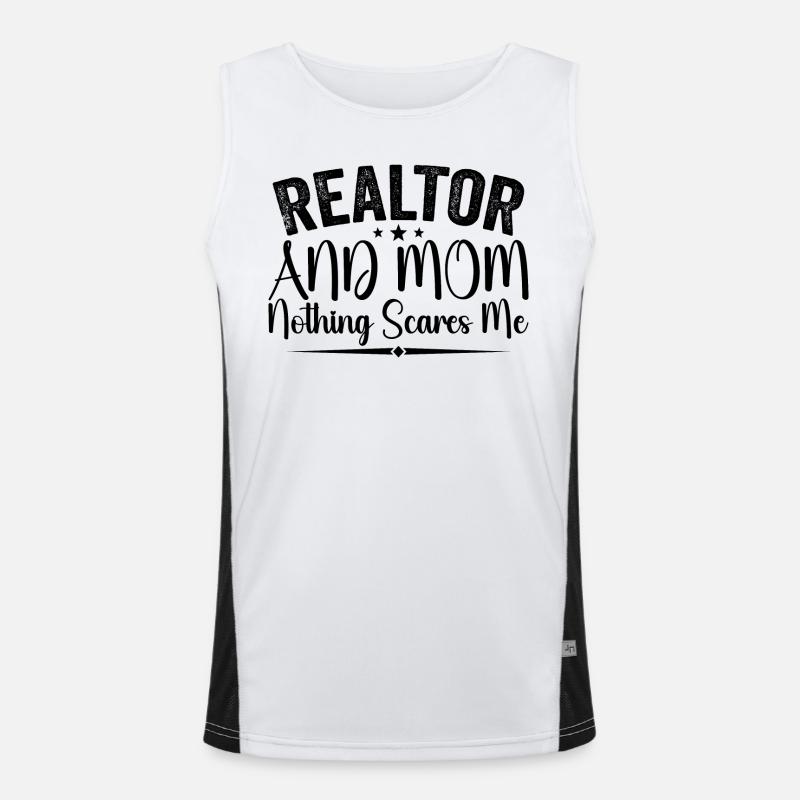 Ich bin ein Makler und eine Mutter, nichts macht mir Angst Makler Funktionelles Kontrast-Tank Top für Männer 